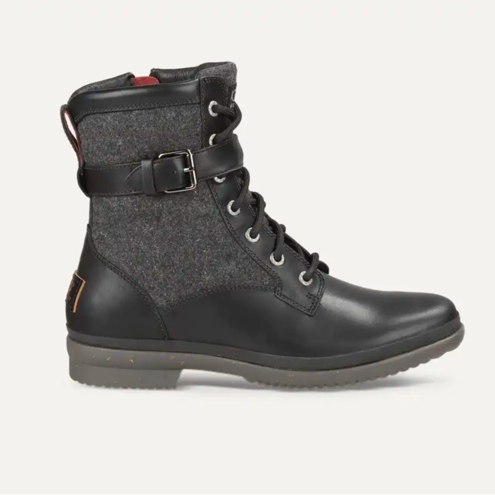 Ugg Kesey Black Lace-Up Ankle Boots
